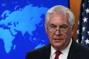 Outgoing U.S. Secretary of State Rex Tillerson makes a statement on his departure from the State Department on March 13, 2018. (Credit: Alex Wong/Getty Images)