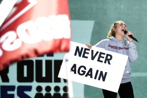 Miley Cyrus performs "The Climb" during the March for Our Lives rally on March 24, 2018, in Washington, D.C. (Credit: Chip Somodevilla/Getty Images)