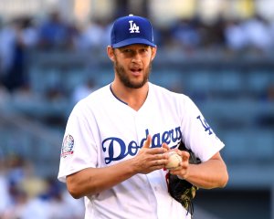 Clayton Kershaw is seen as the Los Angeles Dodgers face the San Francisco Giants on opening day at Dodger Stadium on March 29, 2018 in Los Angeles. (Credit: Harry How/Getty Images)