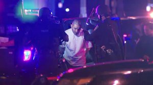 A man in taken into custody following a triple shooting in Inglewood on March 20, 2018. (Credit: KTLA)