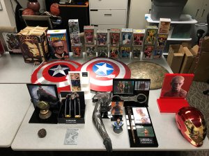 Marvel collectable items allegedly stolen from a storage unit are shown in a photo released by the Rancho Cucamonga Police Department on March 12, 2018.