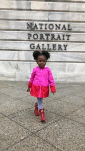 Parker Curry, 2, poses outside the National Portrait Galley in Washington D.C. on March 1, 2018. (Credit: Jessica Curry/CNN)