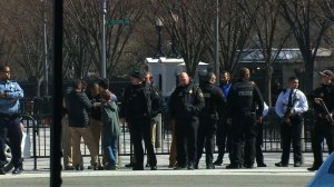 Police respond outside the White House where a man reportedly shot himself on March 3, 2018. (Credit: CNN)