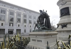 This San Francisco statue will be removed after complaints that it's degrading to Native Americans. (Credit: AP via CNN Wire)