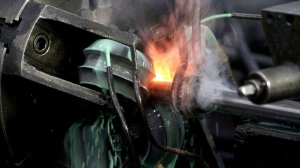 An undated photo shows Hannibal Steel in Vernon fabricating steel tubing that winds up in products such as storage racks in warehouses. (Credit: Kirk McKoy / Los Angeles Times)