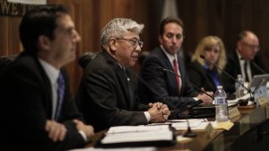 Los Alamitos Mayor Pro Tem Warren Kusumoto speaks in favor of an ordinance that exempts the city from California's sanctuary state law on March 19, 2018. Kusumoto admitted the city is still figuring out what to do next. (Credit: Robert Gauthier / Los Angeles Times)