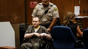 Harry Burkhart is seen sitting in a downtown Los Angeles courtroom after he was found guilty of arson, involving 47 fires across L.A., on Sept. 1, 2016. (Credit: Marcus Yam / Los Angeles Times)
