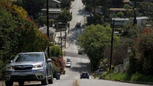 Baxter Street in Echo Park has seen increased traffic because of navigation apps. (Credit: Marcus Yam / Los Angeles Times)