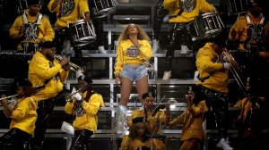 Beyoncé performs at the Coachella Music and Arts Festival in Indio on April 14, 2018. (Credit: Luis Sinco / Los Angeles Times)