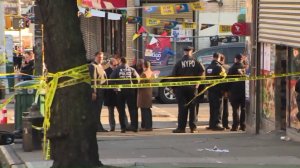 New York City police investigate after an unarmed man was shot in Brooklyn on April 4, 2018. (Credit: WPIX)