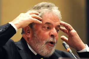 Brazil's President Luiz Inacio Lula da Silva delivers a speech during the closing ceremony of the South Africa-Brazil Business Forum in Johannesburg on July 9, 2010. (Credit: Antonio Scorza/AFP/Getty Images)