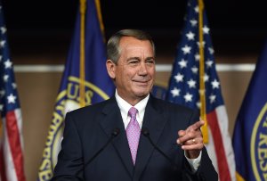 House Speaker John Boehner holds a news conference on Capitol Hill in Washington, DC, July 29, 2015. (Credit: Astrid Riecken / Getty Images)