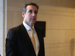 Michael Cohen, a personal attorney for President Donald Trump, departs from a House Intelligence Committee on Capitol Hill, Oct. 24, 2017, in Washington, D.C. (Credit: Mark Wilson/Getty Images)