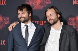 Creators Ross Duffer (L) and Matt Duffer attend the premiere of Netflix's "Stranger Things" Season 2 at Regency Bruin Theatre on October 26, 2017 in Los Angeles. (Credit: Frazer Harrison/Getty Images)