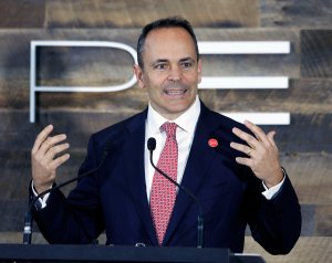 Kentucky Gov. Matt Bevin speaks at the unveiling of a new Toyota engineering headquarters Oct. 30, 2017 in Georgetown, Kentucky. (Credit: Bill Pugliano/Getty Images)