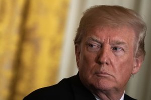 U.S. President Donald Trump listens during a joint news conference in the East Room of the White House April 3, 2018 in Washington, DC. (Credit: Alex Wong/Getty Images)