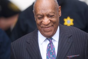 Bill Cosby arrives at the Montgomery County Courthouse for the first day of his sexual assault retrial on April 9, 2018 in Norristown, Pennsylvania. (Credit: Mark Makela/Getty Images)