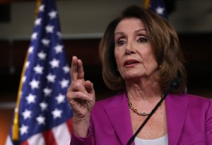 House Minority Leader Nancy Pelosi (D-CA) answers questions during her weekly press conference at the U.S. Capitol on April 12, 2018, in Washington, D.C. (Credit: Win McNamee/Getty Images)