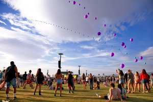 Festivalgoers attend the 2018 Coachella Valley Music and Arts Festival Weekend 1 at the Empire Polo Field on April 15, 2018 in Indio. (Credit: Rich Fury/Getty Images for Coachella)