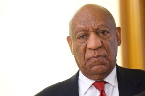 Bill Cosby walks after it was announced a verdict is in at the Montgomery County Courthouse for day 14 of his sexual assault retrial on April 26, 2018 in Norristown, Pennsylvania.. (Credit: Mark Makela/Getty Images)