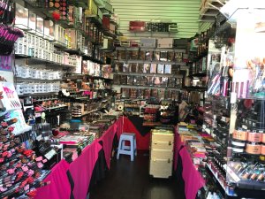 Counterfeit makeup seized during an LAPD raid in the Fashion District on April 12, 2018 are shown in a photo released by the agency. 