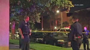 Authorities investigate a stabbing near the CSUN campus on April 23, 2018. (Credit: Loudlabs)