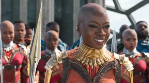 Danai Gurira plays Okoye in the 2018 film "Black Panther." (Credit: Marvel)