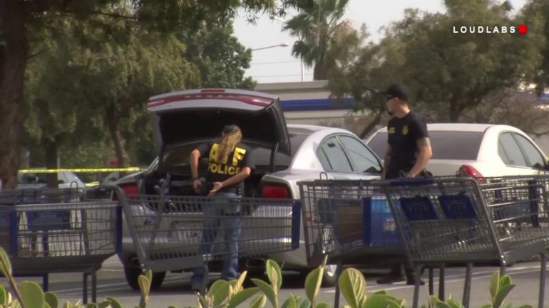 Officials investigate after a small explosive devise was detonated inside an Ontario Sam's Club on April 5, 2018. (Credit: LOUDLABS)