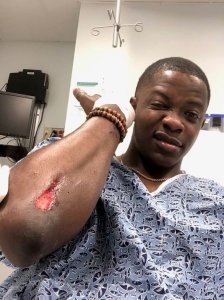 James Shaw Jr. is seen in an image obtained by CNN after he disarmed a shooter at an Antioch, Tennessee Waffle House on April 22, 2018.