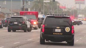Authorities respond to Harbor Gateway neighborhood after report of active shooter. (Credit: KTLA)
