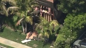 A building in Aliso Viejo is seen after a fatal explosion on May 15, 2018. (Credit: KTLA)