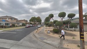 The intersection of Rives Avenue and Brunache Street in Downey, where a 14-year-old girl was sexually battered on May 9, 2018, is seen in a Google Maps Street View image from December 2017.