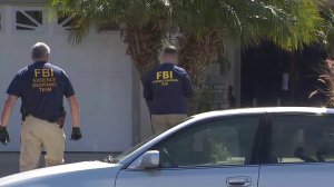 FBI agents searched a home near Rancho Santa Margarita on May 16, 2018. (Credit: KTLA)