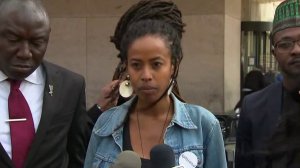 Donisha Prendergast speaks at a news conference in New York City on May 10, 2018. (Credit: CNN)