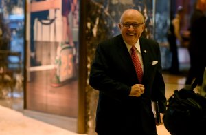 Rudy Giuliani arrives at Trump Tower on Nov. 22, 2016 in New York. (Credit: TIMOTHY A. CLARY/AFP/Getty Images)