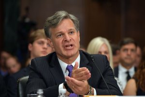 Christopher Wray testifies before the Senate Judiciary Committee on July 12, 2017, in Washington, D.C. (Credit: MANDEL NGAN/AFP/Getty Images)