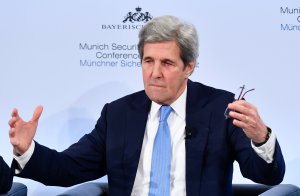 Former US Secretary of State John Kerry attends a panel discussion during the Munich Security Conference on February 18, 2018. (Credit: Thomas Kienzle/AFP/Getty Images)