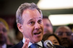 New York Attorney General Eric Schneiderman speaks at a press conference on April 3, 2018 in New York City. (Credit: Drew Angerer/Getty Images)