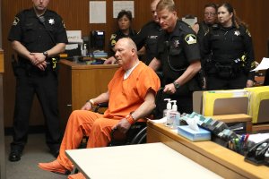 Joseph James DeAngelo, the suspected "Golden State Killer", appears in court for his arraignment on April 27, 2018 in Sacramento. (Credit: Justin Sullivan/Getty Images)