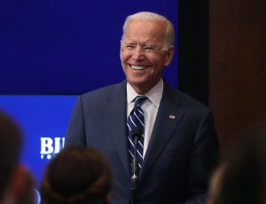 Former U.S. Vice President Joe Biden delivers a keynote address at the Brookings Institution on May 8, 2018 in Washington, D.C. (Credit: Mark Wilson/Getty Images)