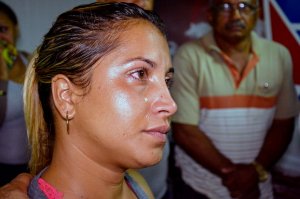 A relative of one of the victims of a plane crash is pictured at Holguin airport, after a Cubana de Aviacion aircraft crashed after taking off from Havana's Jose Marti international airport on May 18, 2018. (Credit: STR / AFP / Getty Images)