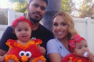 Jeremiah Edwards and Erika Alvarado are seen with their twin daughters, Maya and Makayla, posted to a GoFundMe page.