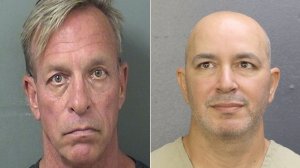 Thomas Keesee (left) and Sahar Sarid (right) are shown in photos released by the Palm Beach County and Broward Sheriff's offices on May 16, 2018.