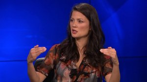 Actress Natassia Malthe spoke during the KTLA 5 Morning News on May 4, 2018. (Credit: KTLA)
