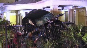 A driver had to be extricated from a crashed vehicle in Riverside on May 2, 2018. (Credit: OC Hawk)
