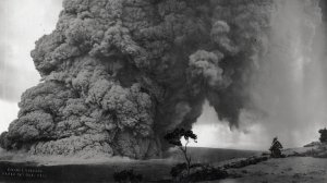 Ash and rock rise from Hawaii's Kilauea volcano during an eruption in May 1924. (Credit: U.S. Geological Survey)