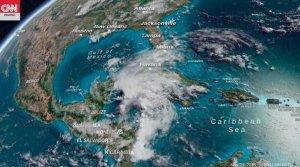 A CNN image released on May 26, 2018, shows where Subtropical Storm Alberto is likely to make landfall on Monday between New Orleans and Destin, Florida, before moving into Mississippi and Alabama by Tuesday.