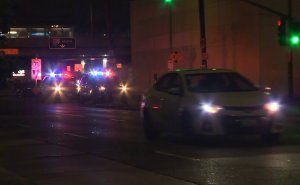 The Los Angeles Police Department found one man dead with three others injured from gunshot wounds on May 13, 2018 in South Los Angeles. (Credit: KTLA)