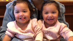 The twins, Maya and Makayla, are seen in a photo posted to a GoFundMe account.