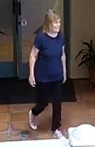 Investigators released this surveillance photo of Susan Leeds at a Rolling Hills Estates mall on the day she was killed a week after her fatal stabbing in the mall's parking garage, May 10, 2018. (Credit: Los Angeles County Sheriff's Department) 